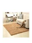 Smte Soft Shaggy Fluffy Rug Brown With Keychain