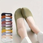 4 6 Pairs Ice Silk Invisible Socks Non-slip Low Cut Ankle Socks Women's Stockings & Hosiery
