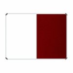 Non-magnetic Combination Whiteboard 1200 900MM - Burgandy Felt