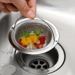 1PC Stainless Steel Drain Stopper With Anti-slip Handle Hair Catcher And Filter For Kitchen And Bathroom Effortlessly Prevents C