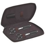 Olivia Garden Straightcut Offset Shear Collection: Scissor Double Thinner & Case