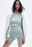 Long-sleeved Top - Light Turquoise