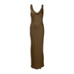 Chocolate Satin Cowl Dress