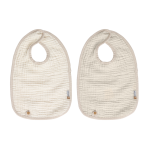 Bebejou Bib 2 Pcs-assorted Colours - Pure Cotton Sand