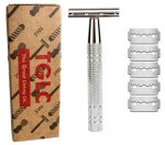 Premium Double Edge Safety Razor Plus Blades - Silver