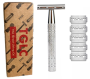 Premium Double Edge Safety Razor Plus Blades - Silver