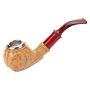 Carved Bent Resin Smoking Pipe Detachable Bowl For Loose Brown