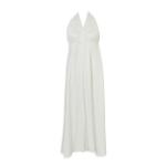 White Halter Neck Dress