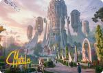 Command Tower Art Card Gold-stamped Signature Secrets Of Strixhaven Art Series - Damaged