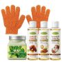 6 Pack Body Spa Care Set Mint Body Scrub & Coconut Argan Jojoba Body Oils