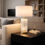 Seraphina Fluted Glass And Gold Table Lamp