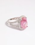Silver Pink Cubic Zirconia Ring - M l