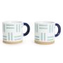 Dash Stoneware Coffee & Tea Mugs 400ML - Set Of 2 - Blue