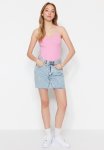 Scoop Neck Fitted Strappy Bodysuit - Pink
