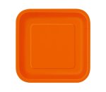 Party 7" Square Plate Orange 16CT