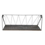Wood And Metal Wall Shelf 1 Rack Cross 46CM