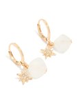 Goldair Gold Diamante Star & Beaded Huggie Earrings