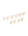 Kids Rose Gold Pink Diamante Butterfly Clip On Earrings 5-PACK