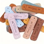 20PCS Handmade Leather Label Pu Leather For Hat Scarf Bag Leather Decal Leather Tags For Crochet Items