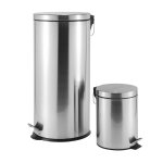 Casa Roma 5L + 30L Stainless Steel Pedal Bin Combo Set – Silver