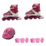 Girls Roller Skates Set With 6 Piece Protective Gear And Helmet