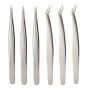 Beauty Multi-use Straight & Curved Tweezers Set Of 6 - 12.3CM