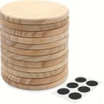 5PCS Wood Coasters 10.16 Cm Round Blank Wooden Coasters Crafts Coasters For Diy Architectural Models Drawing Painting Wood Engra