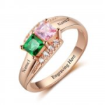 N2041 - Personalized Rose Gold Over 925 Sterling Silver Ring