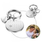 CAS102091 - Personalized Calendar Photo Keyring Stainless Steel