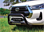 Toyota Hilux Nudge Bar To Current Black Stainless Steel With Oval Cross Member 2016-2026 Artav Bs 80051