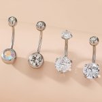 4PCS Classic Fashion Simple Belly Ring Piercing Jewelry Suitable For Daily Wear