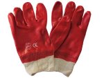Pvc Knit Wrist Glove - Red Wrist