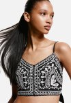 Embellished Cropped Top - Black Multi