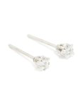 Waterproof Stainless Steel Prism Cubic Zirconia Star Stud Earrings 4 Mm