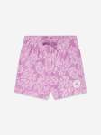 Converse Girls Floral Jacquard Shorts In Grape - Grape L