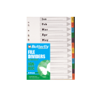 A4 Bright board Divider Jan-dec Butterfly