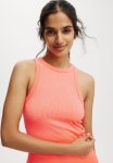 Cotton On Seamless Ringer Tank - Vibrant Orange