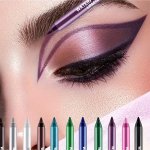 Colorful Eyeliner Pencils High-pigment Pearl Glitter Metal Finish Smoky Punk Gothic Style Long-lasting Waterproof Eye Pencil For