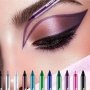 Colorful Eyeliner Pencils High-Pigment Pearl Glitter Metal Finish Smoky Punk Gothic Style Long-Lasting Waterproof Eye Pencil For Music Festival