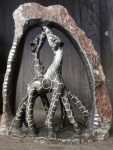 Giraffe With Round Stone -kissing