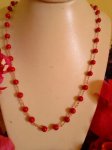 Red Colored Coral Link Necklace