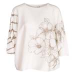 Hibiscus Tiger Print Knit Top - Cream Free