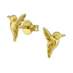 Hadassah-gold Gold Plated 925 Sterling Silver Bird Earrings Size 7X10MM