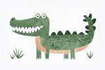 Crocodile - Wall Art Print - A1