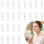 Fanproms 24 Pcs Fans For Wedding Guests MINI Handheld Fan Electric Wedding Fans Blue Flower Printed Portable Hand Held Fan Souve