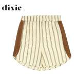 Flocked Stripe Anglaise Panel Detail Shorts - Cream M