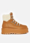 Kaldor Faux Fur Platform Boot - Beige