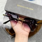 Square Rimless Fashion For Women Men Summer Gradient Sun Shades For Vacation Beach Travelnot Include Glasses Case
