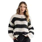 Striped Chunky Knit Top - Cream Free