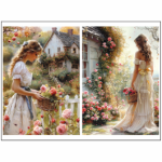Tear Resistant Deco Print Girl With Flowers